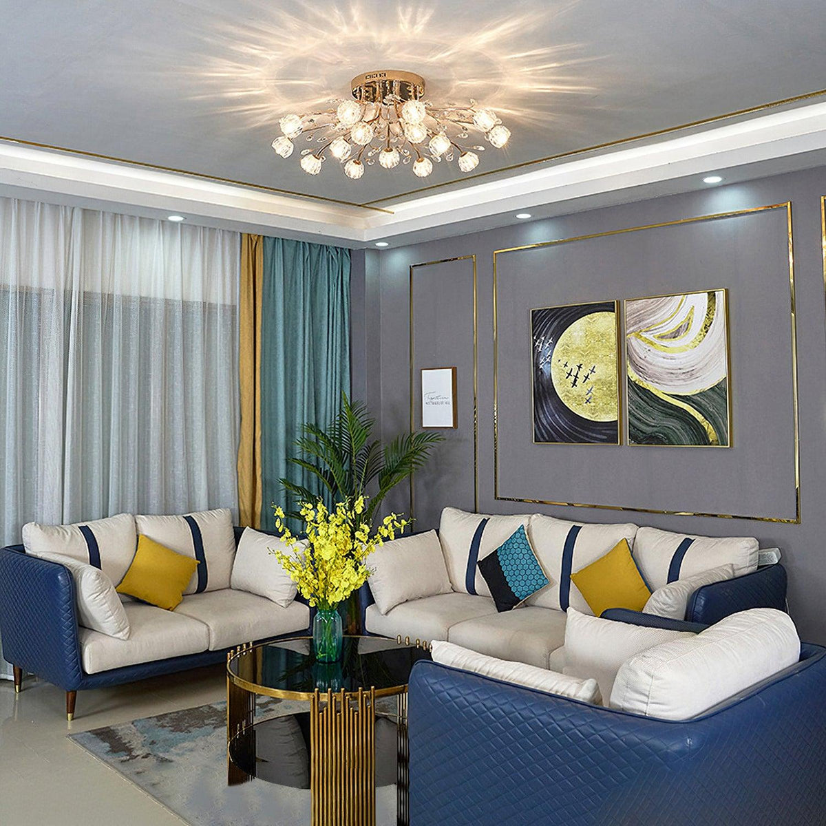 Elyinira Postmodern Luxe Bloem Kristal plafondlamp