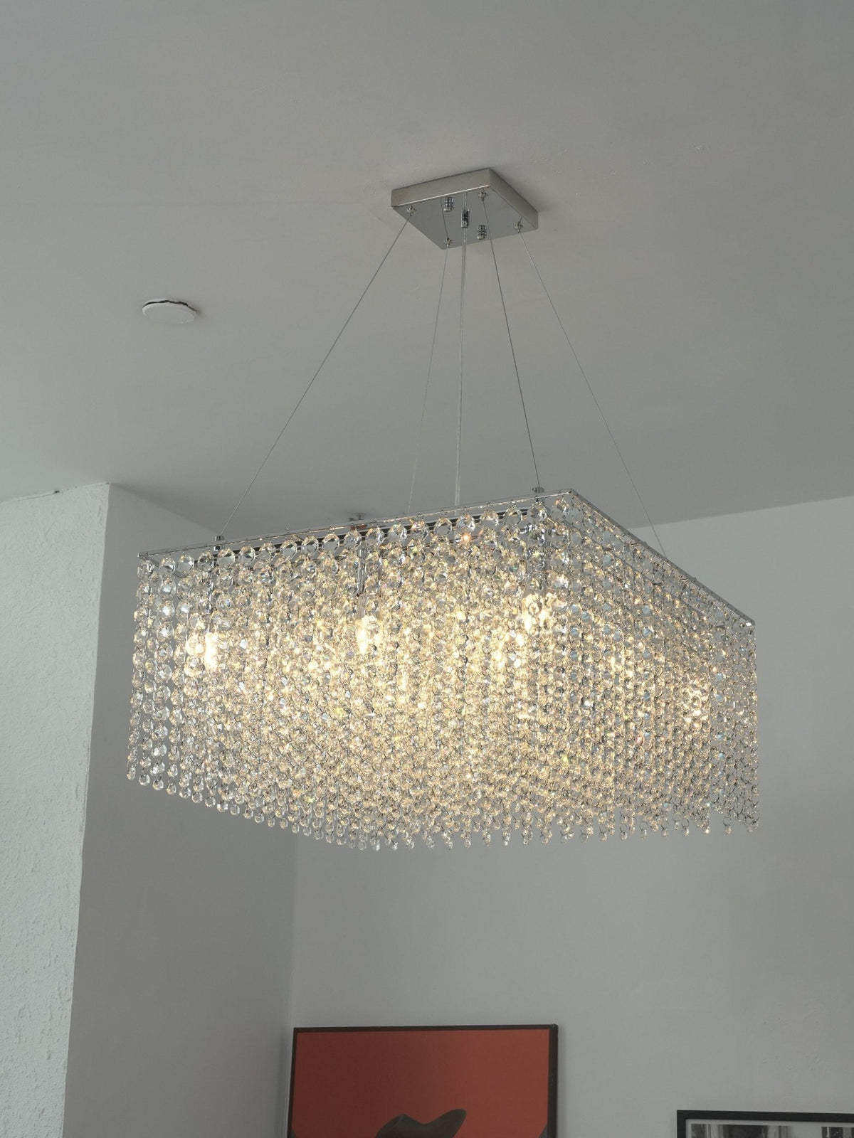Vantess kristallen kroonluchter met zilveren kabel