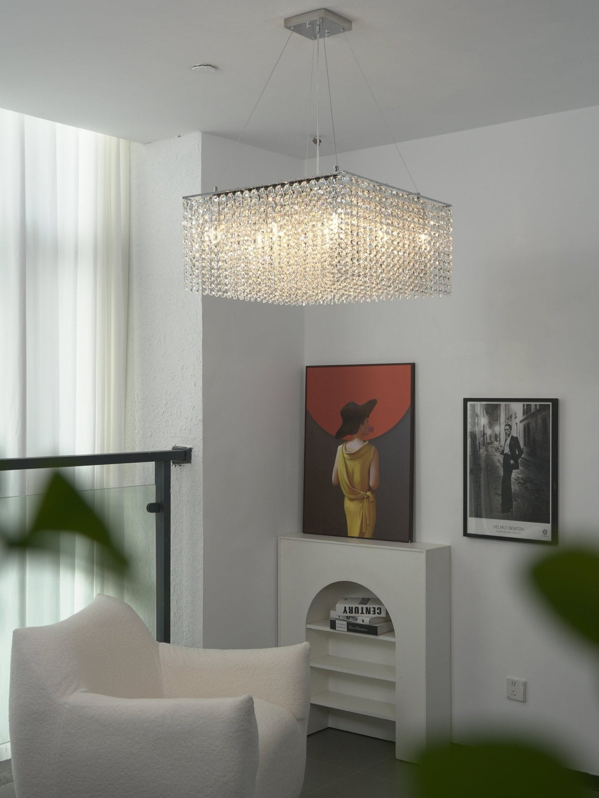 Vantess kristallen kroonluchter met zilveren kabel