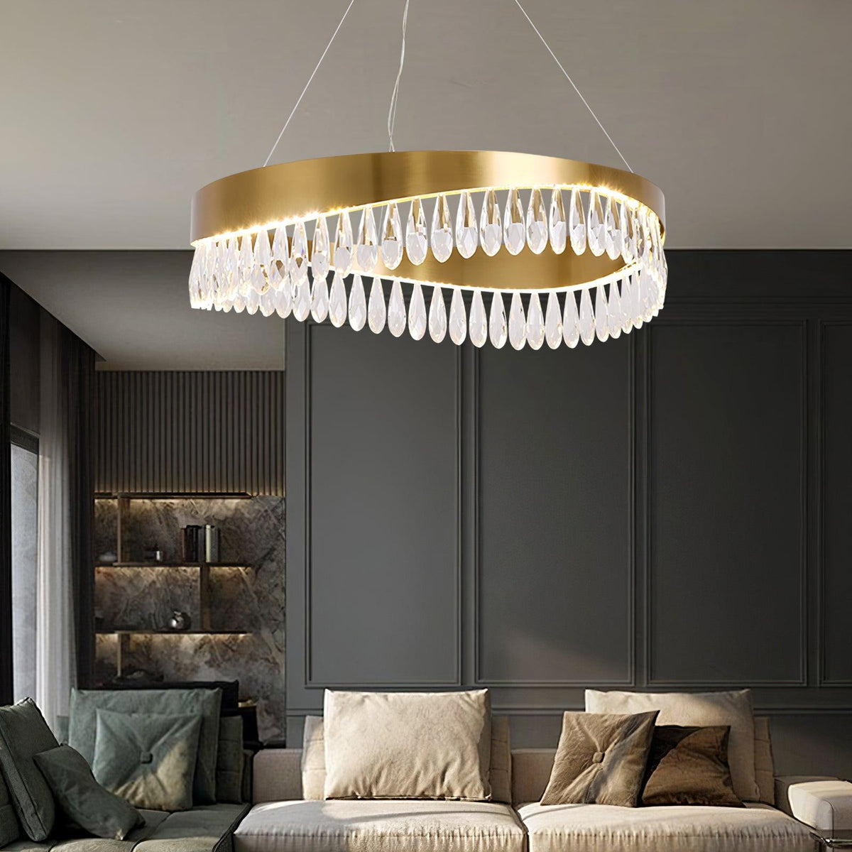 Cana Kroonluchter Kristalring LED Polished