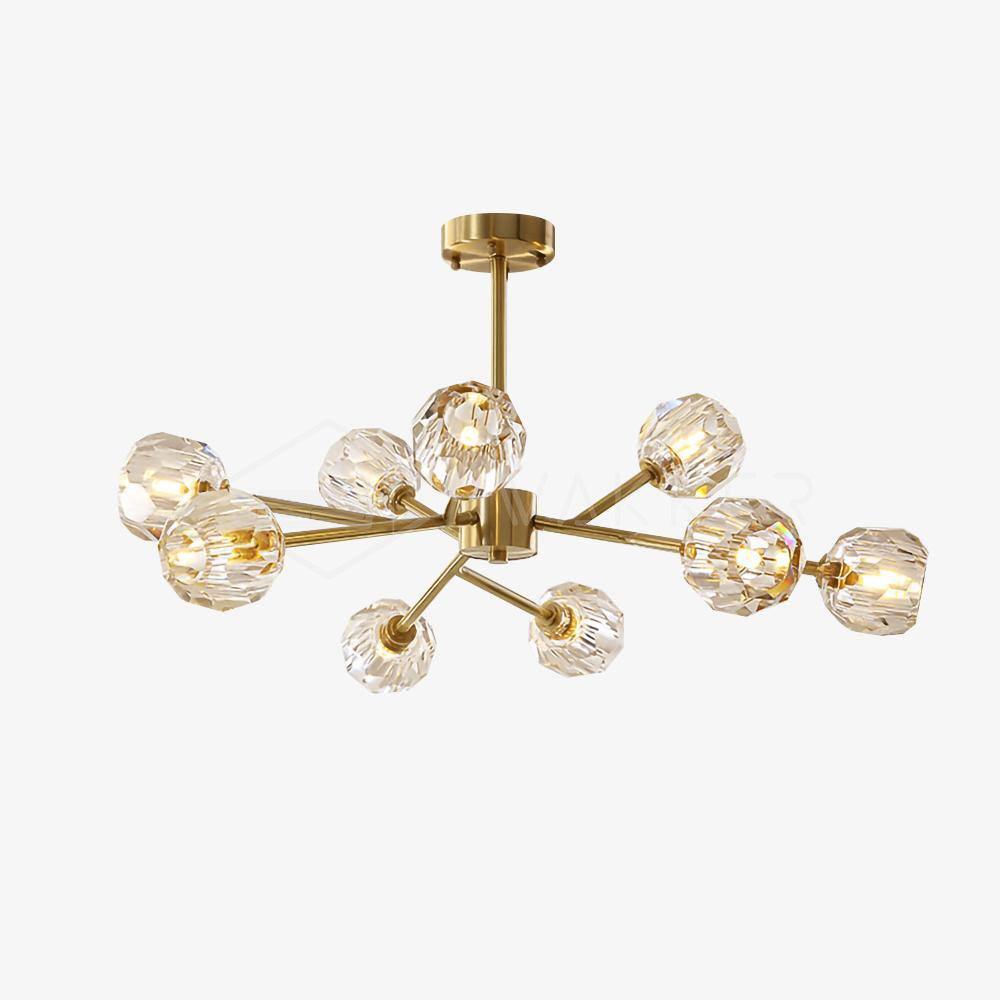 Thalyn hanglamp met kristallen bollen in messing