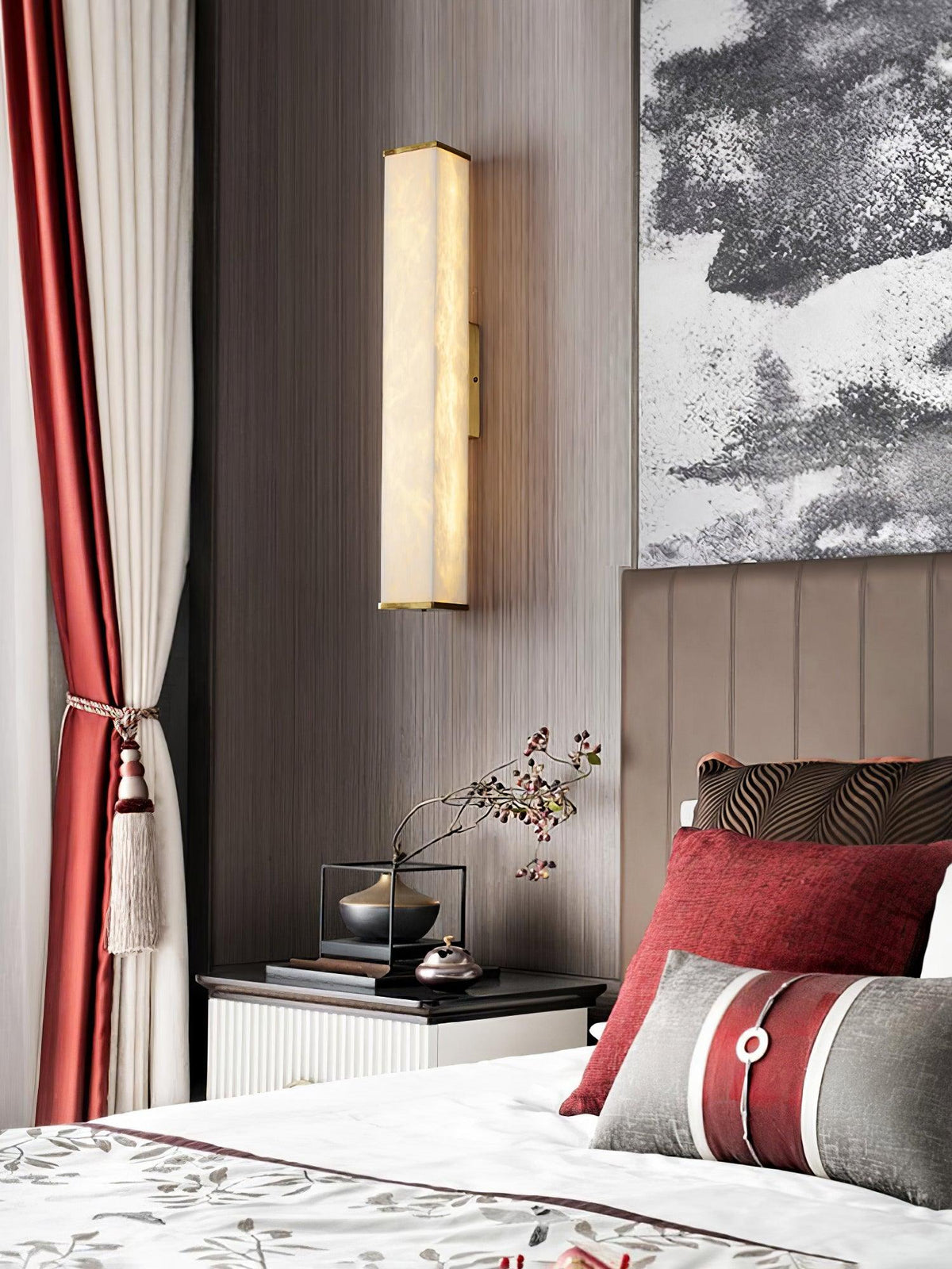 Vithaira albasten wandlamp