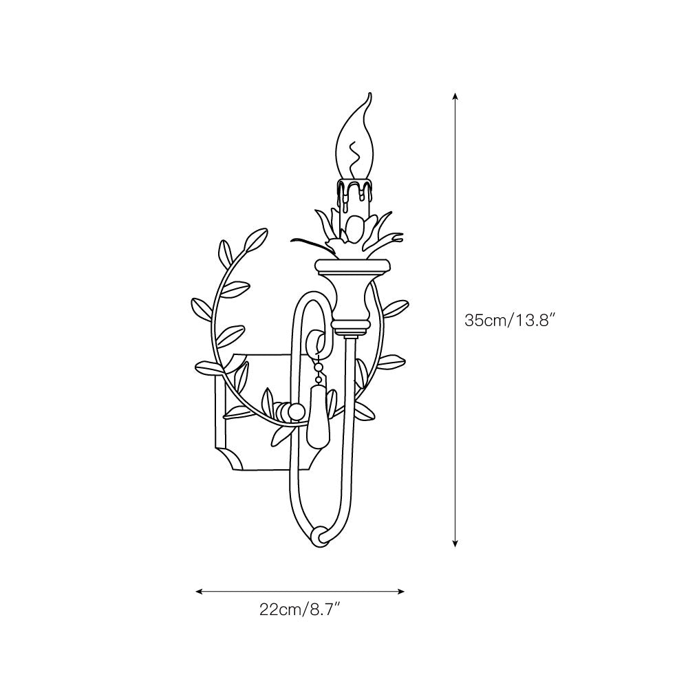 Opal houten wandlamp