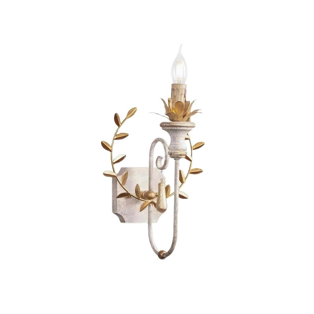 Opal houten wandlamp