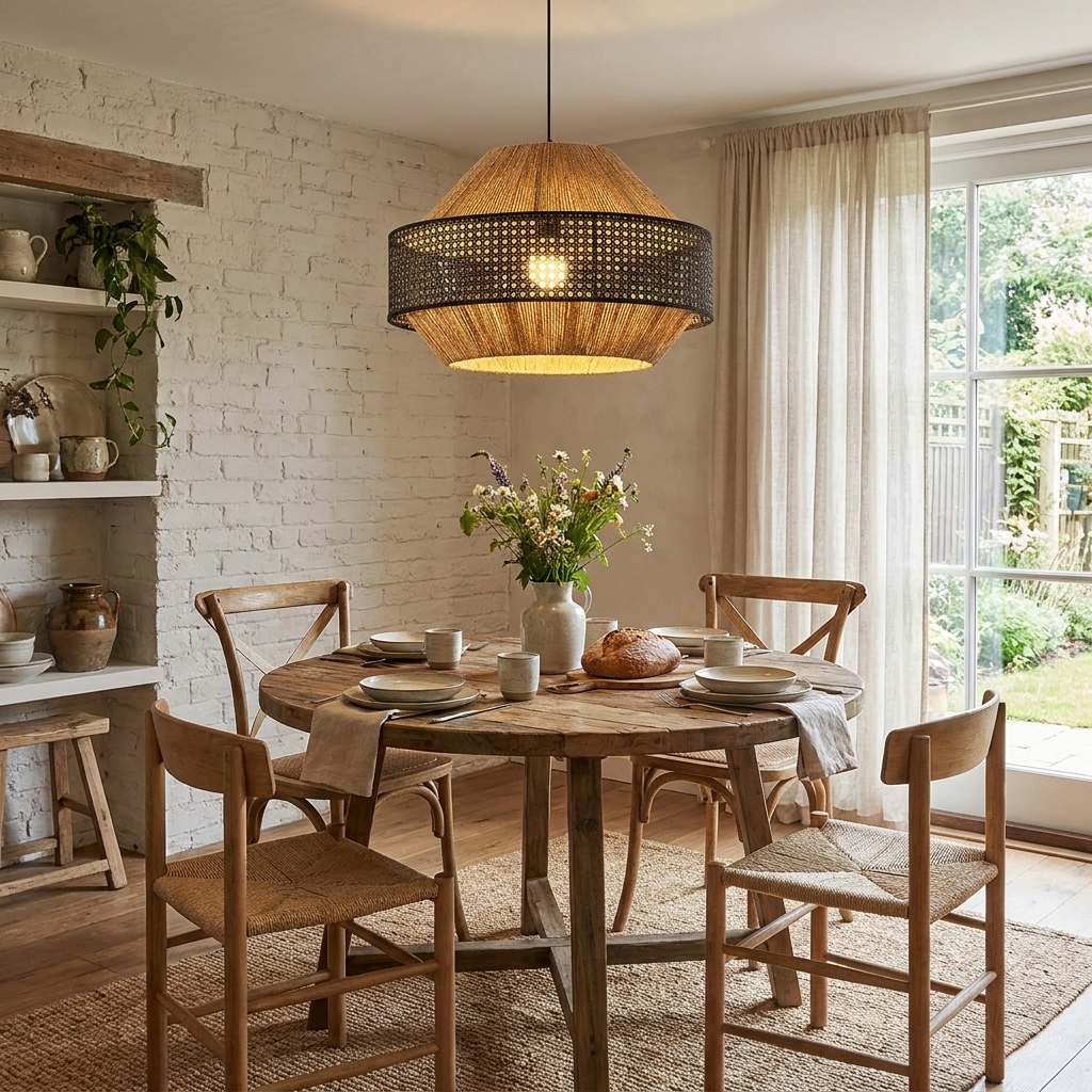 Avelmere hanglamp van geweven rotan