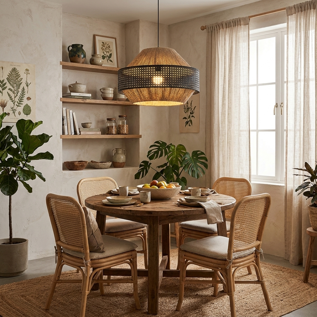 Avelmere hanglamp van geweven rotan