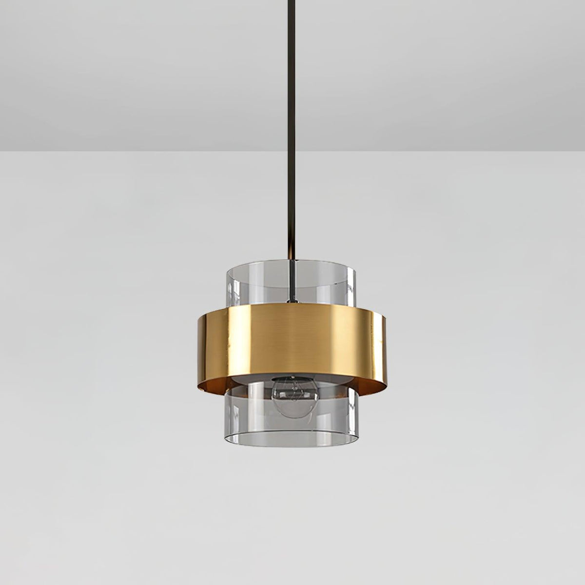 Celariella hanglamp messing cilindervormig glas modern