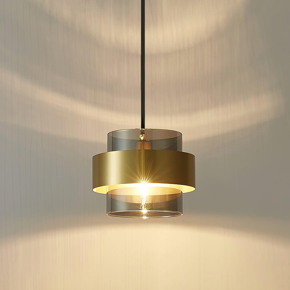 Celariella hanglamp messing cilindervormig glas modern