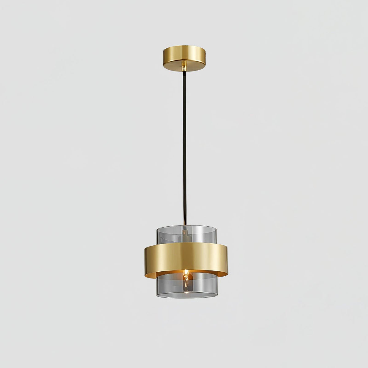 Celariella hanglamp messing cilindervormig glas modern