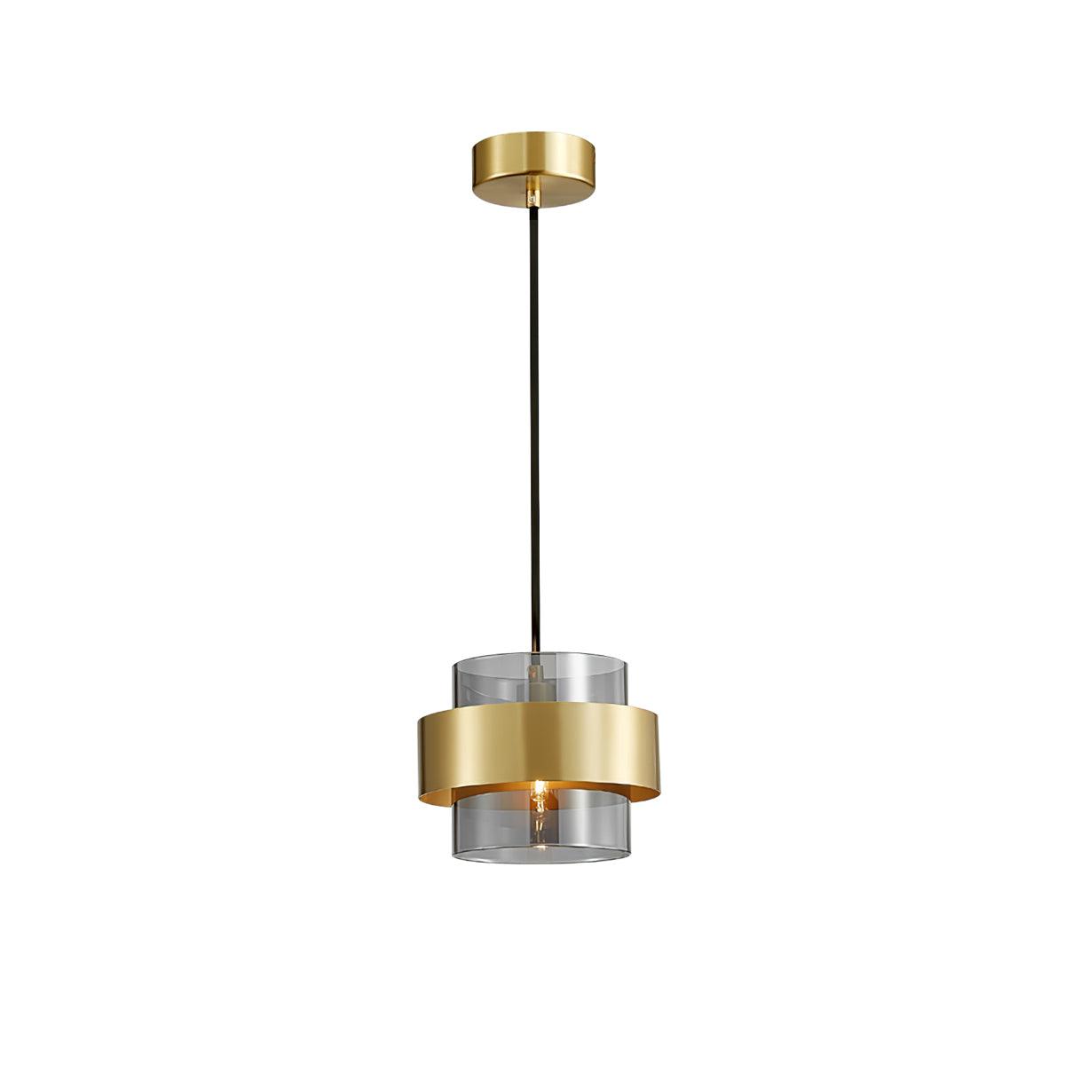 Celariella hanglamp messing cilindervormig glas modern