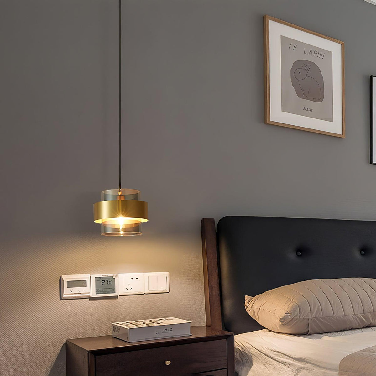 Celariella hanglamp messing cilindervormig glas modern
