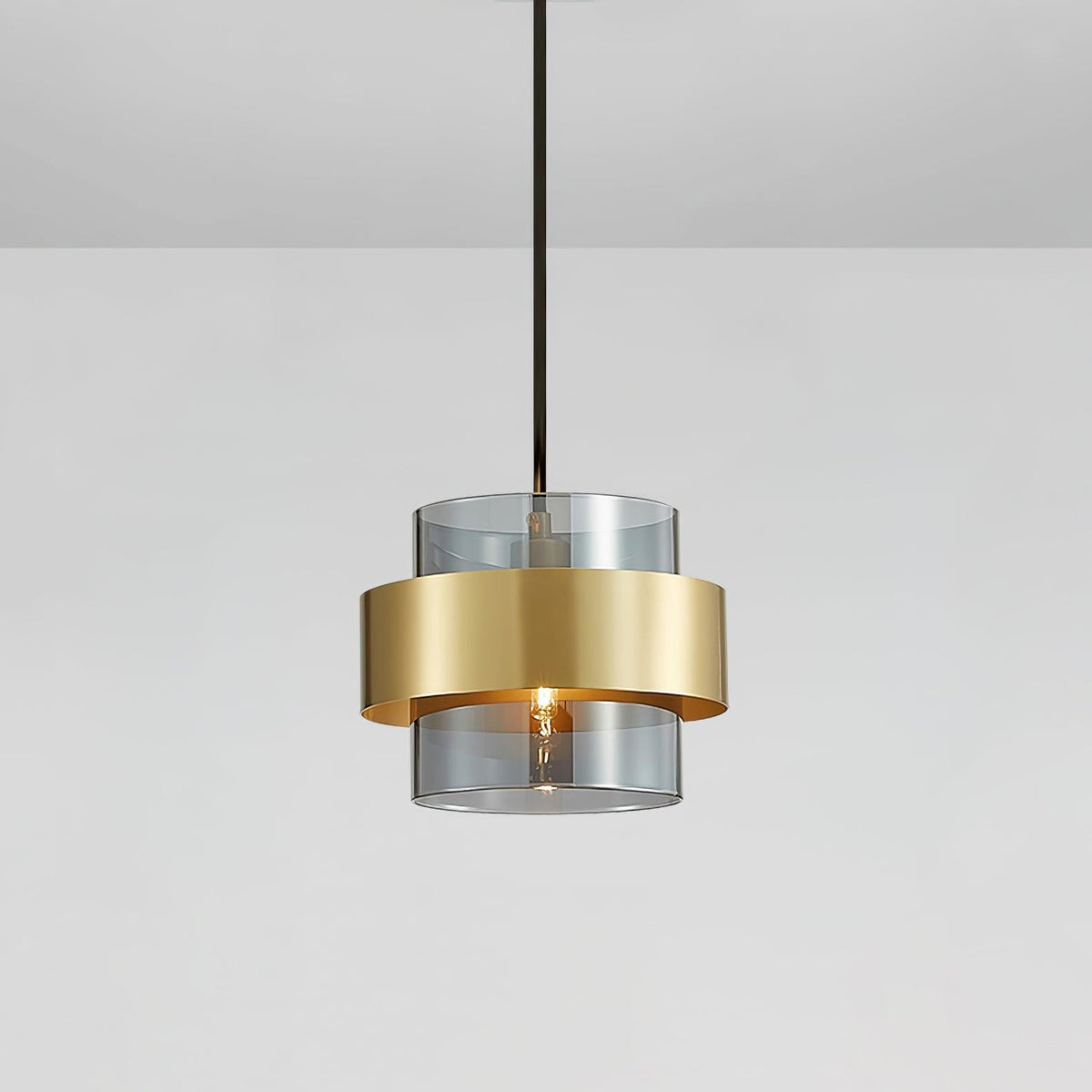 Celariella hanglamp messing cilindervormig glas modern