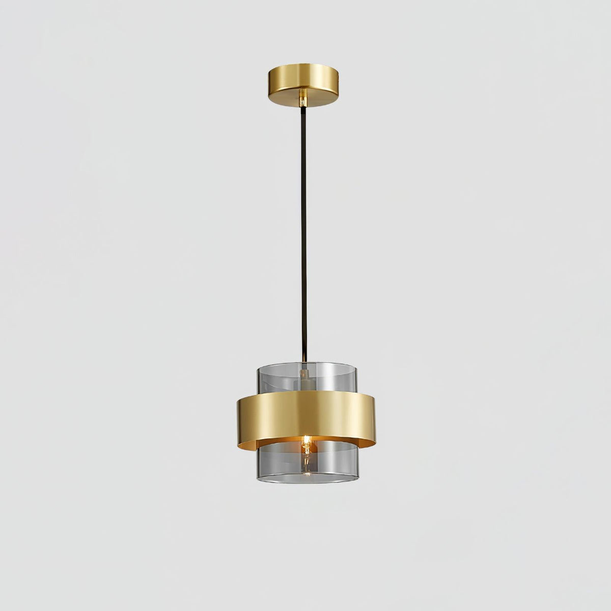 Celariella hanglamp messing cilindervormig glas modern