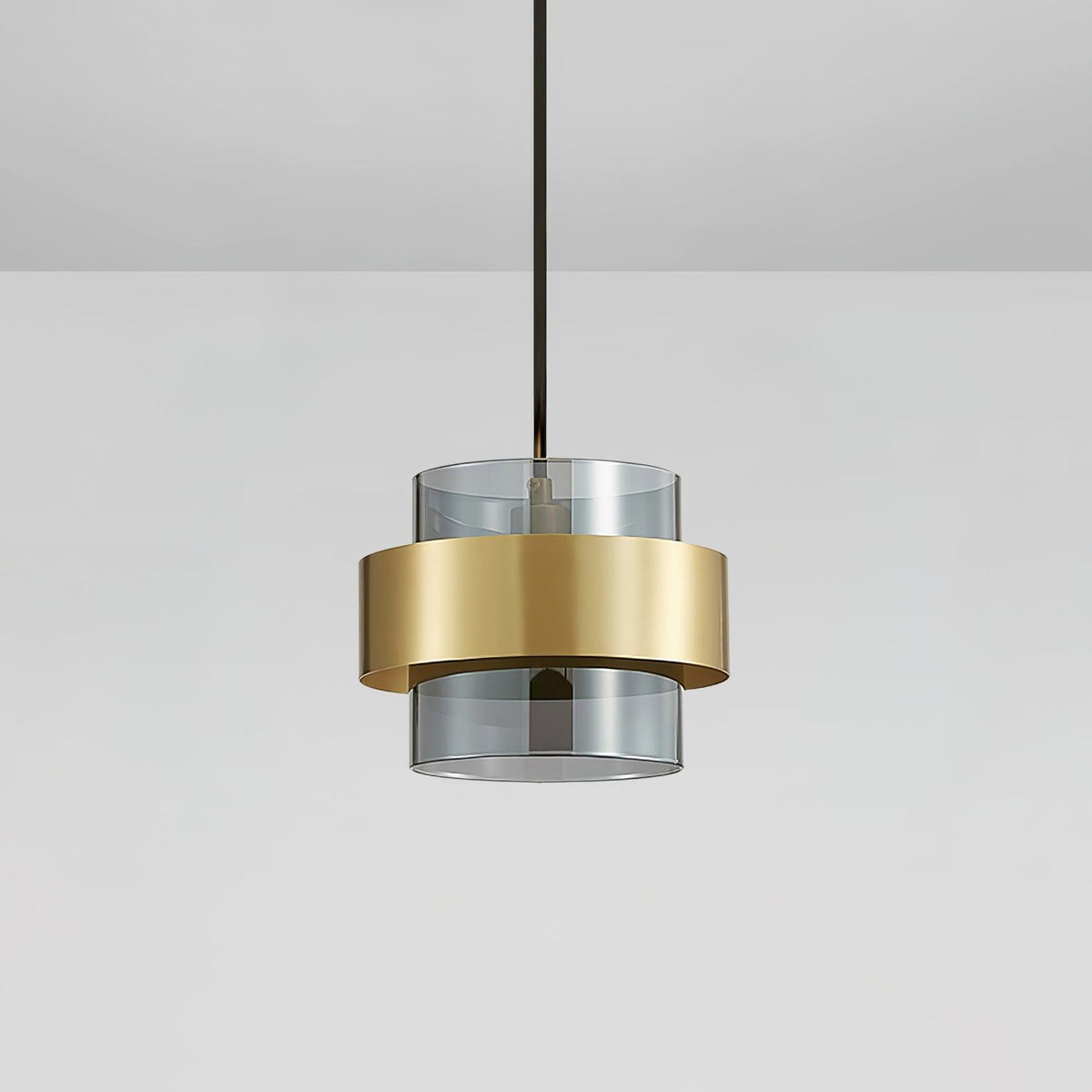 Celariella hanglamp messing cilindervormig glas modern