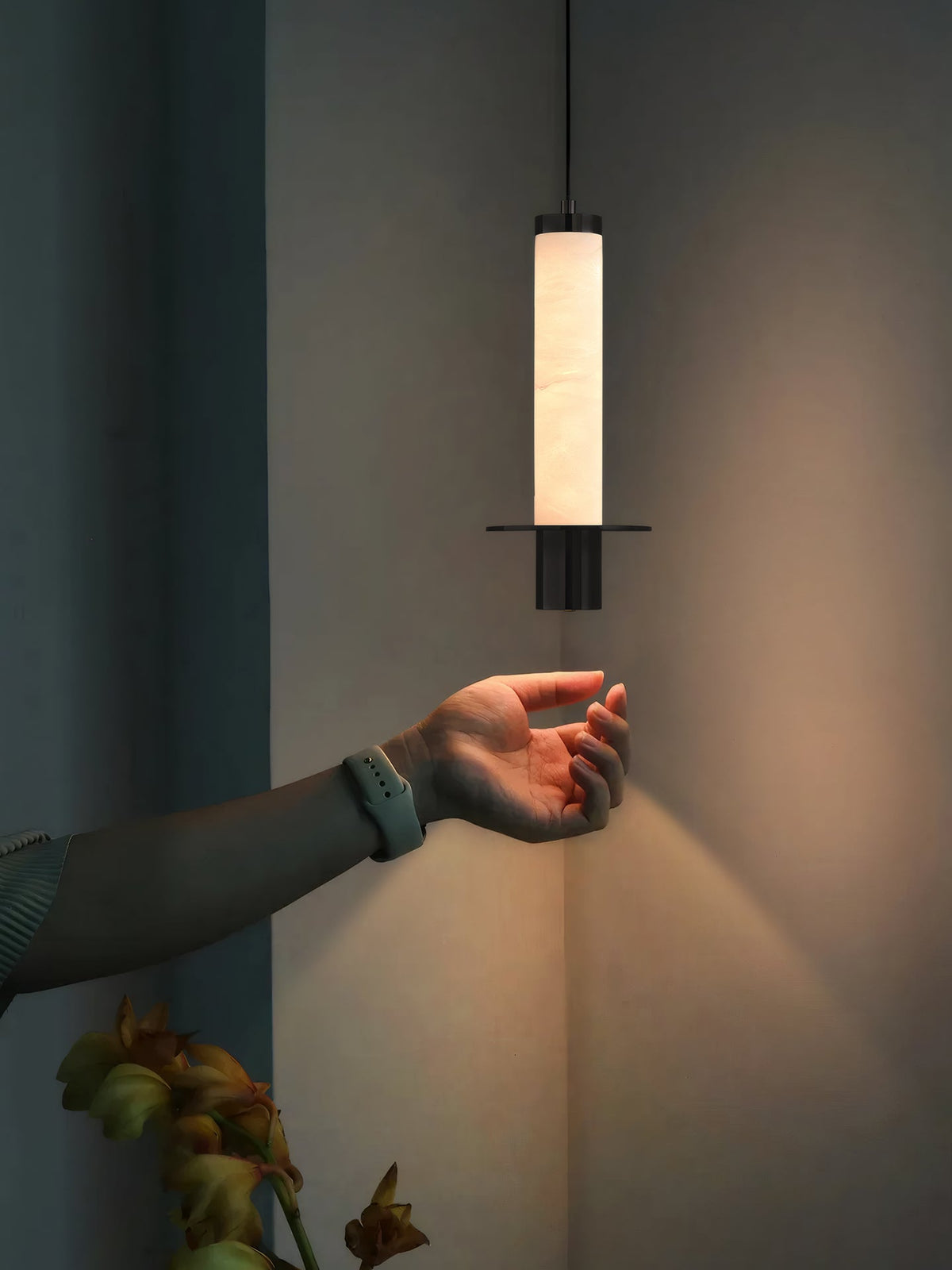 Eirenelia Slank Albast Cilindrisch Hanglamp
