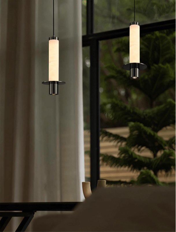 Eirenelia Slank Albast Cilindrisch Hanglamp