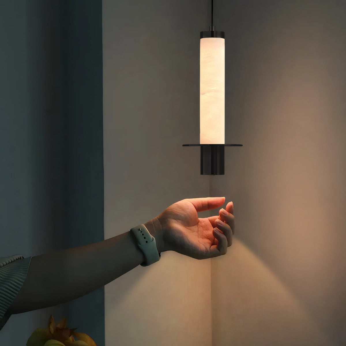 Eirenelia Slank Albast Cilindrisch Hanglamp