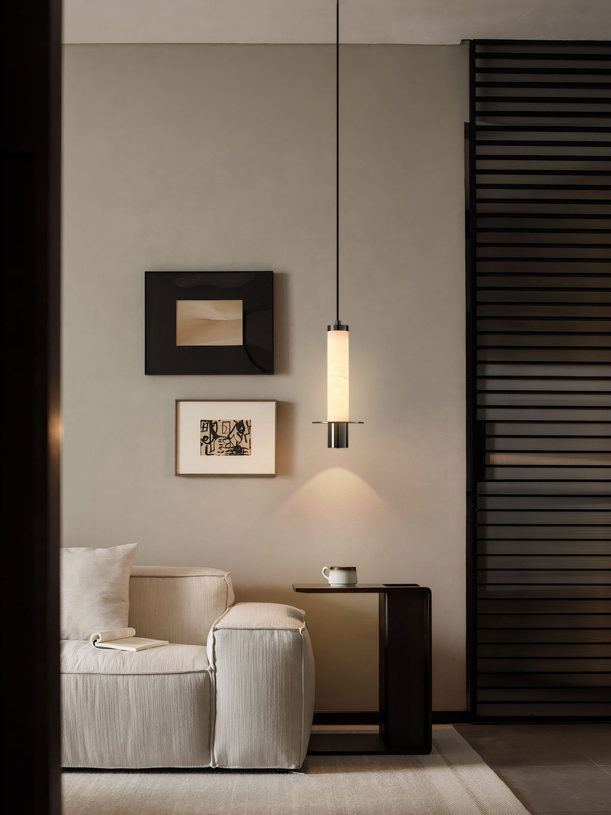 Eirenelia Slank Albast Cilindrisch Hanglamp