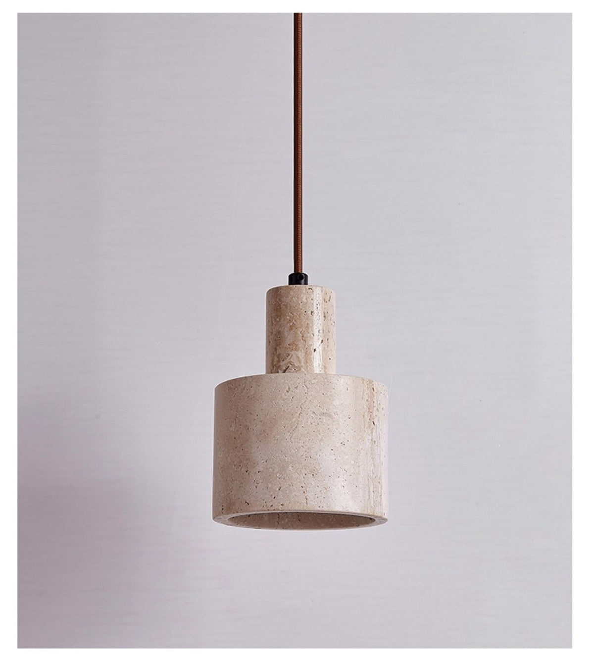 Cairn cilindrische hanglamp van geel travertin