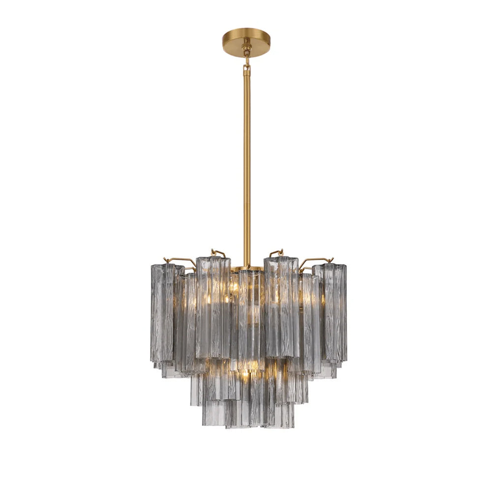 Namo Murano Kroonluchter Glasbuis Lagen Amber