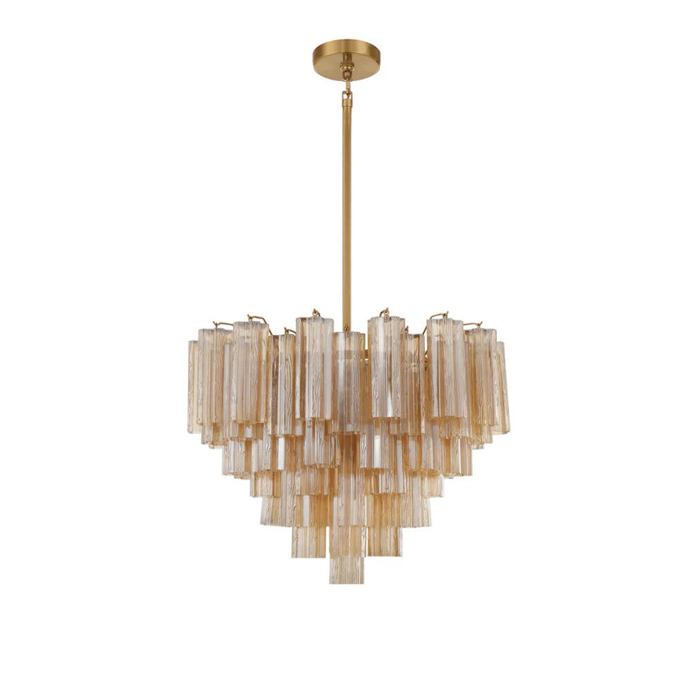 Namo Murano Kroonluchter Glasbuis Lagen Amber