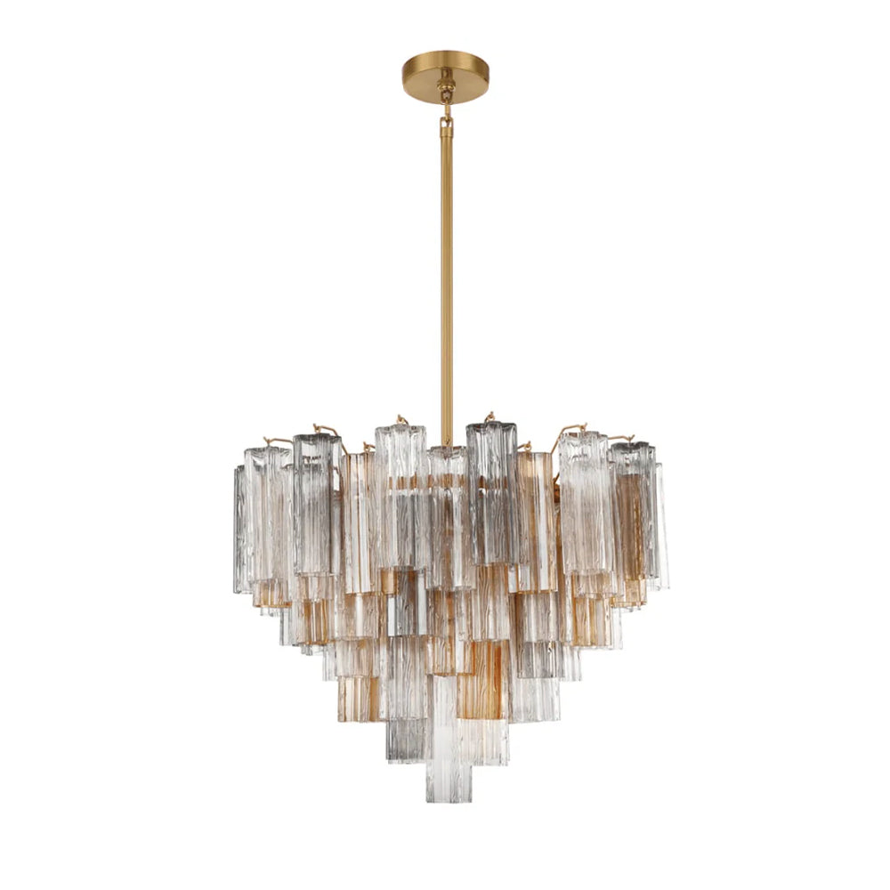 Namo Murano Kroonluchter Glasbuis Lagen Amber
