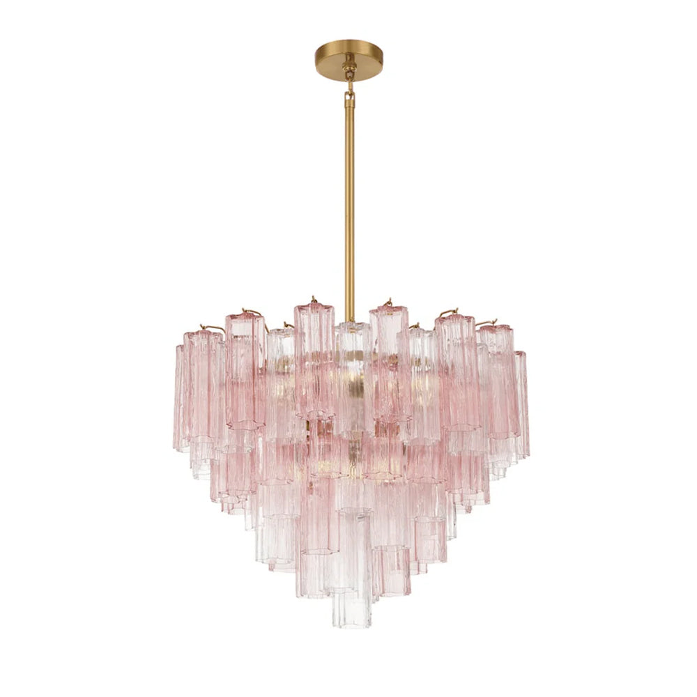 Namo Murano Kroonluchter Glasbuis Lagen Amber
