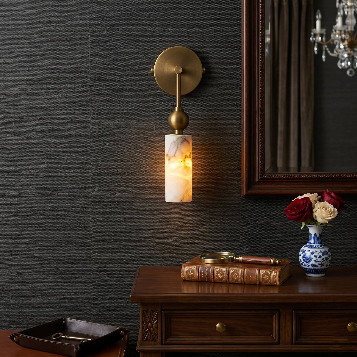 Alvire albasten wandlamp