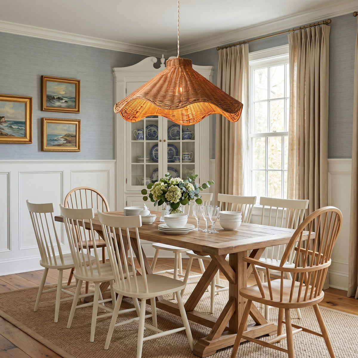 Wavelle sculpturale hanglamp van gespleten rotan