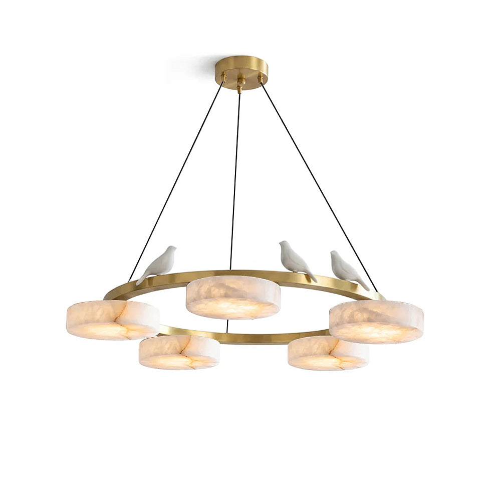 Nivaian Bird Round albasten Kroonluchter