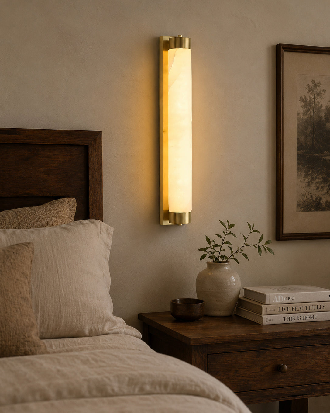 Alvion albasten wandlamp