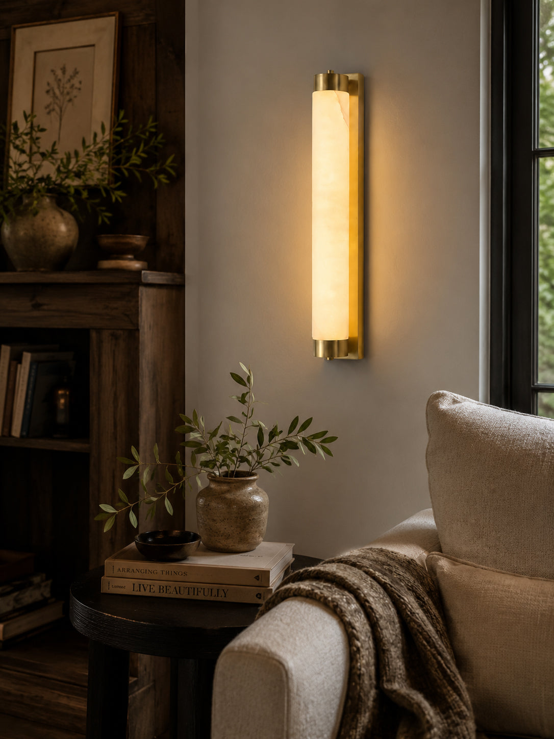 Alvion albasten wandlamp