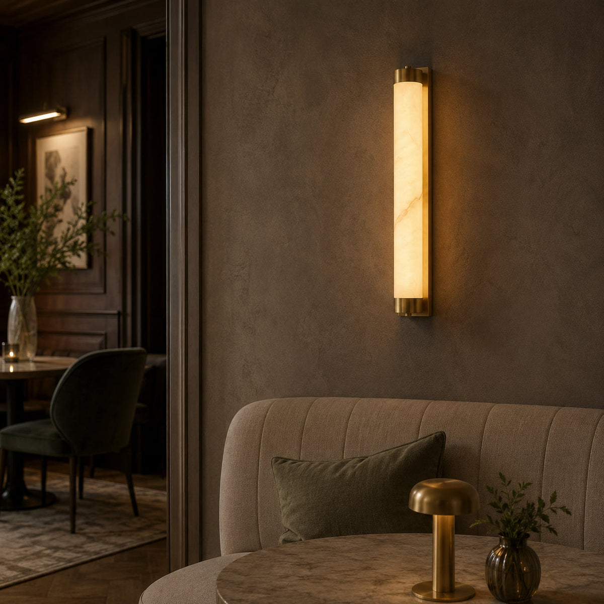 Alvion albasten wandlamp