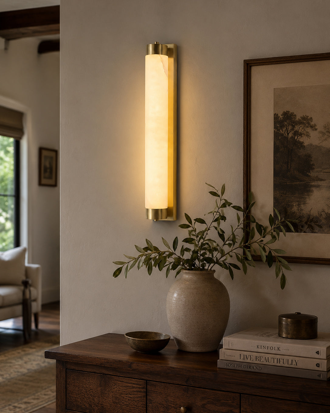 Alvion albasten wandlamp