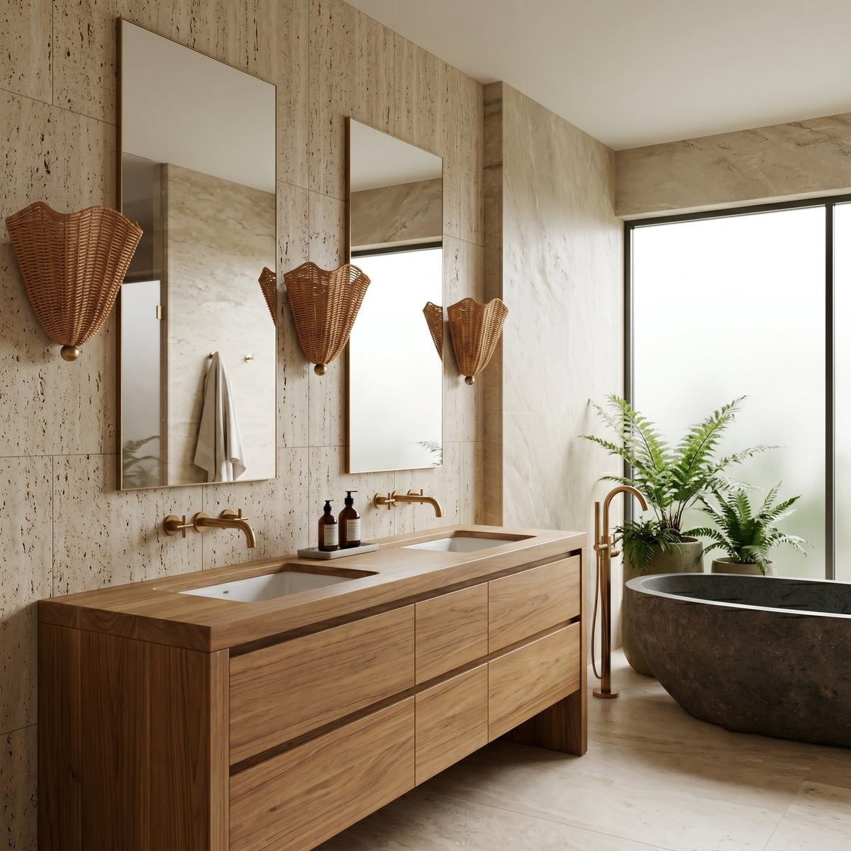 Lunero Rotan wandlamp