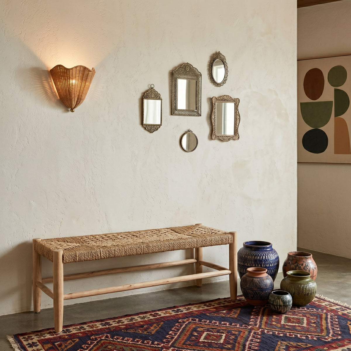 Lunero Rotan wandlamp