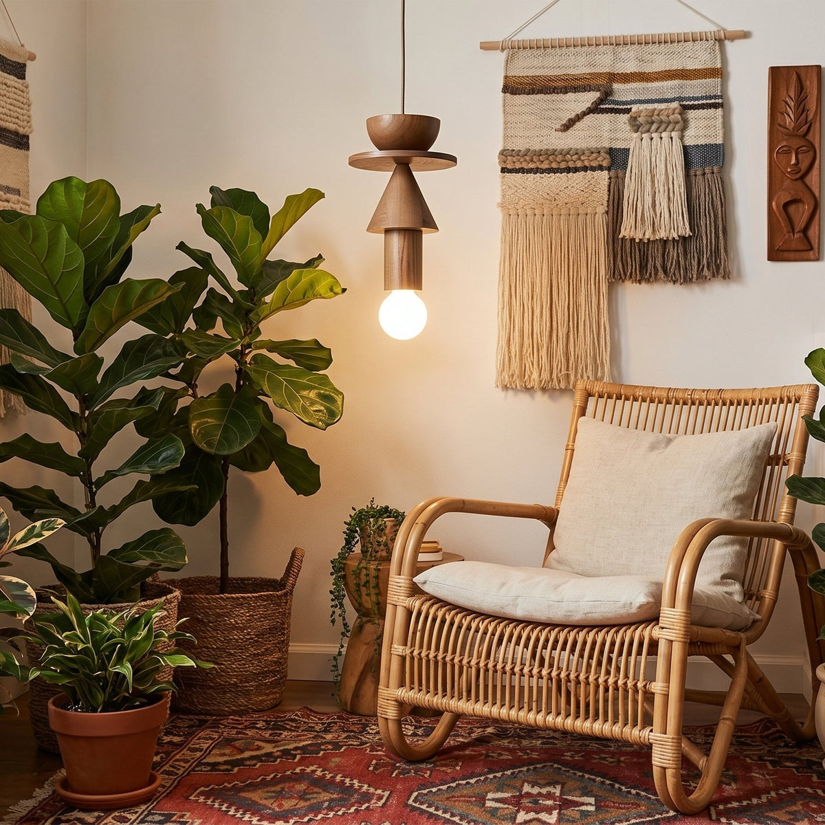Vanya hanglamp van walnoothout