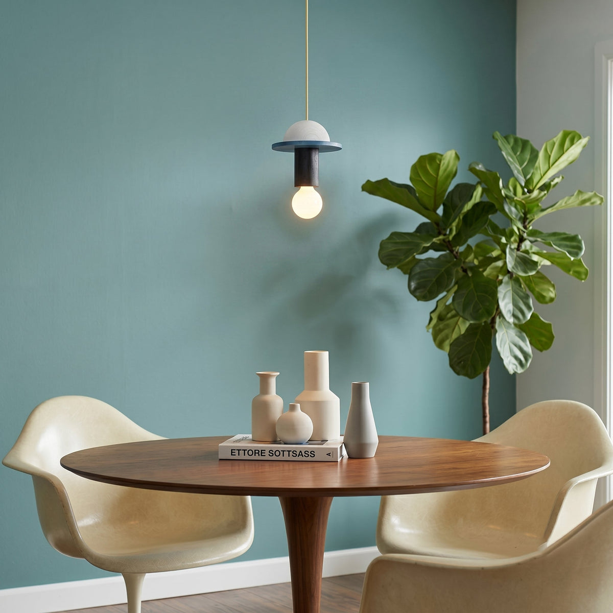 Orelalia hanglamp geel hout speels modern keuken eetkamer