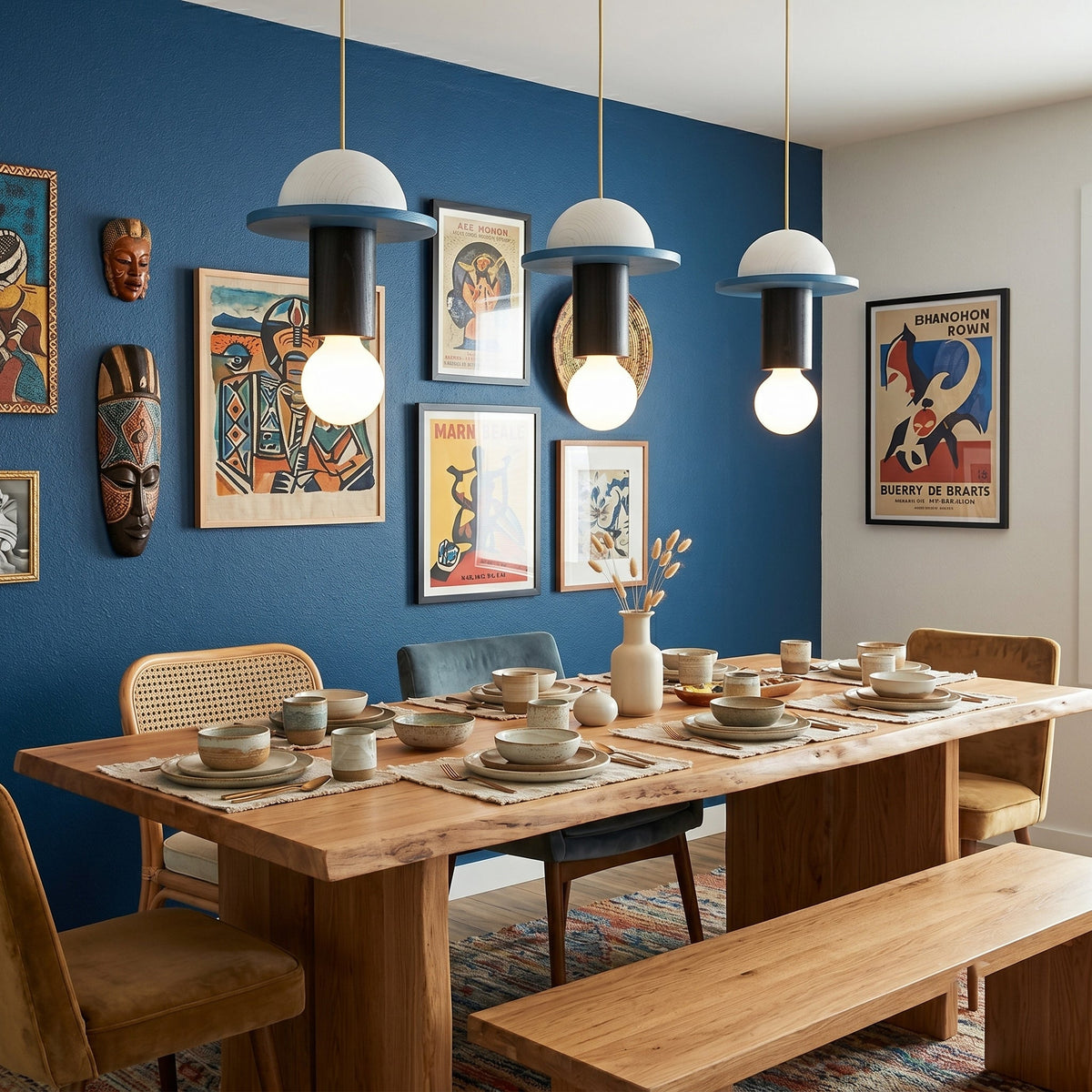 Orelalia hanglamp geel hout speels modern keuken eetkamer