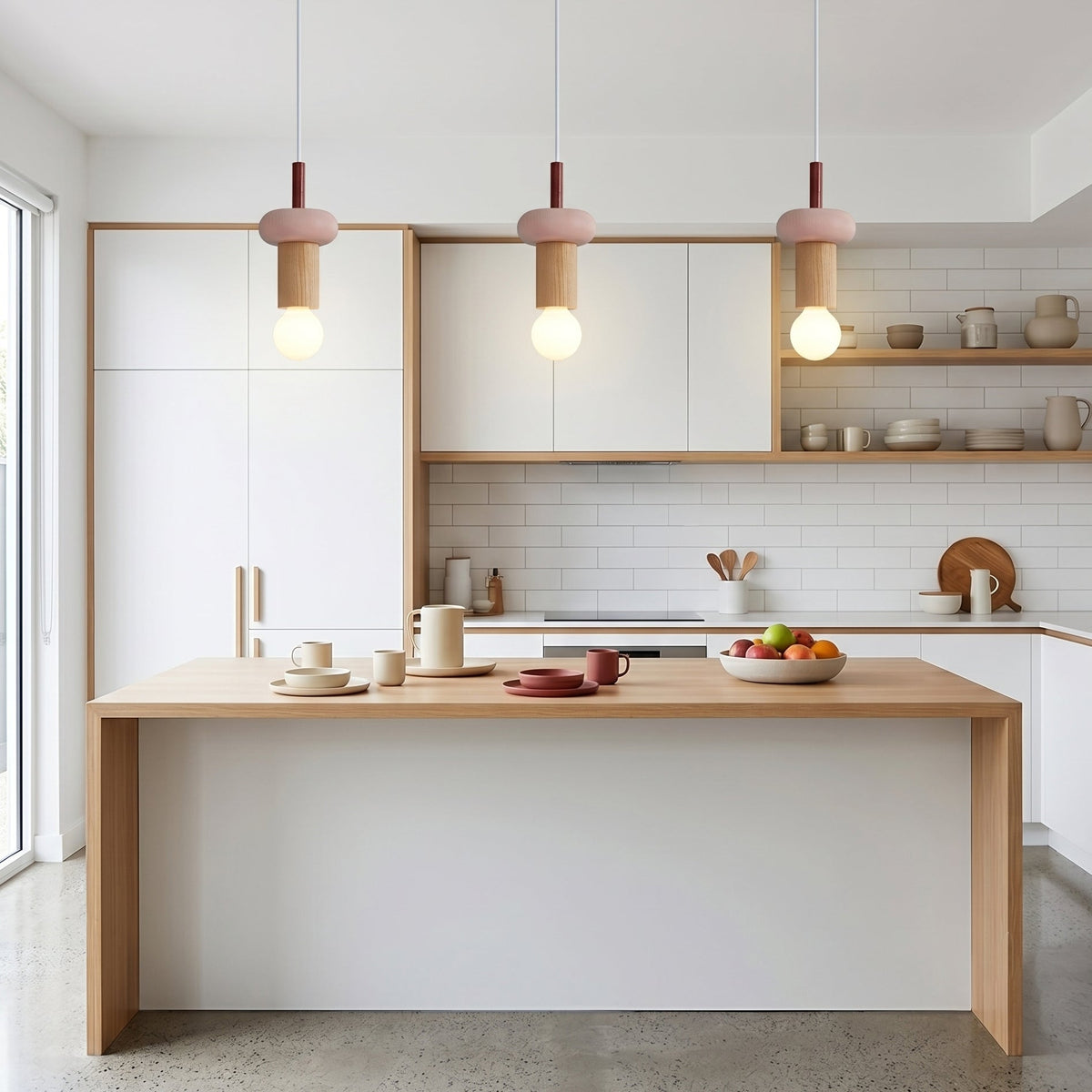 Orelalia hanglamp geel hout speels modern keuken eetkamer