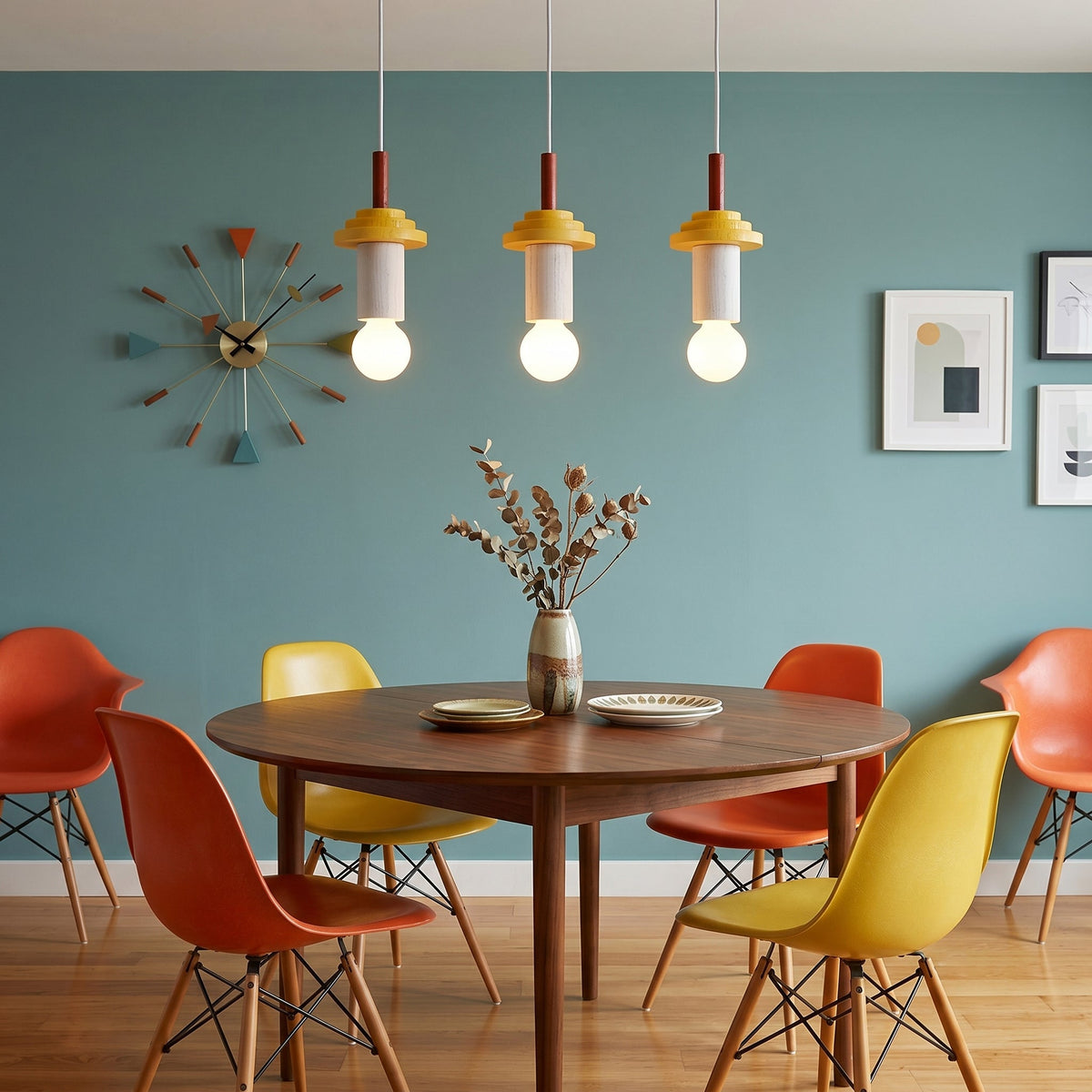 Orelalia hanglamp geel hout speels modern keuken eetkamer