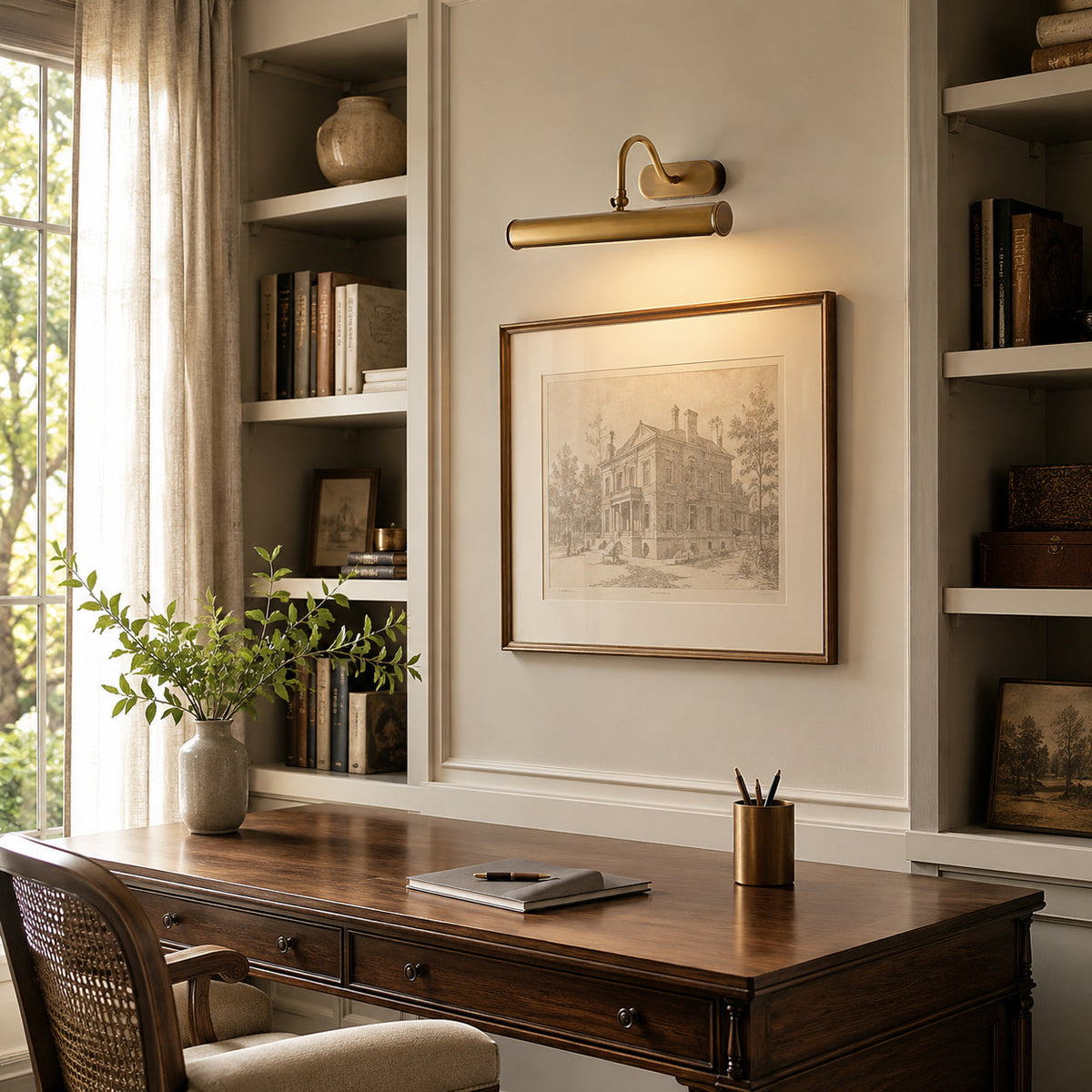Ainsworth wandlamp van messing