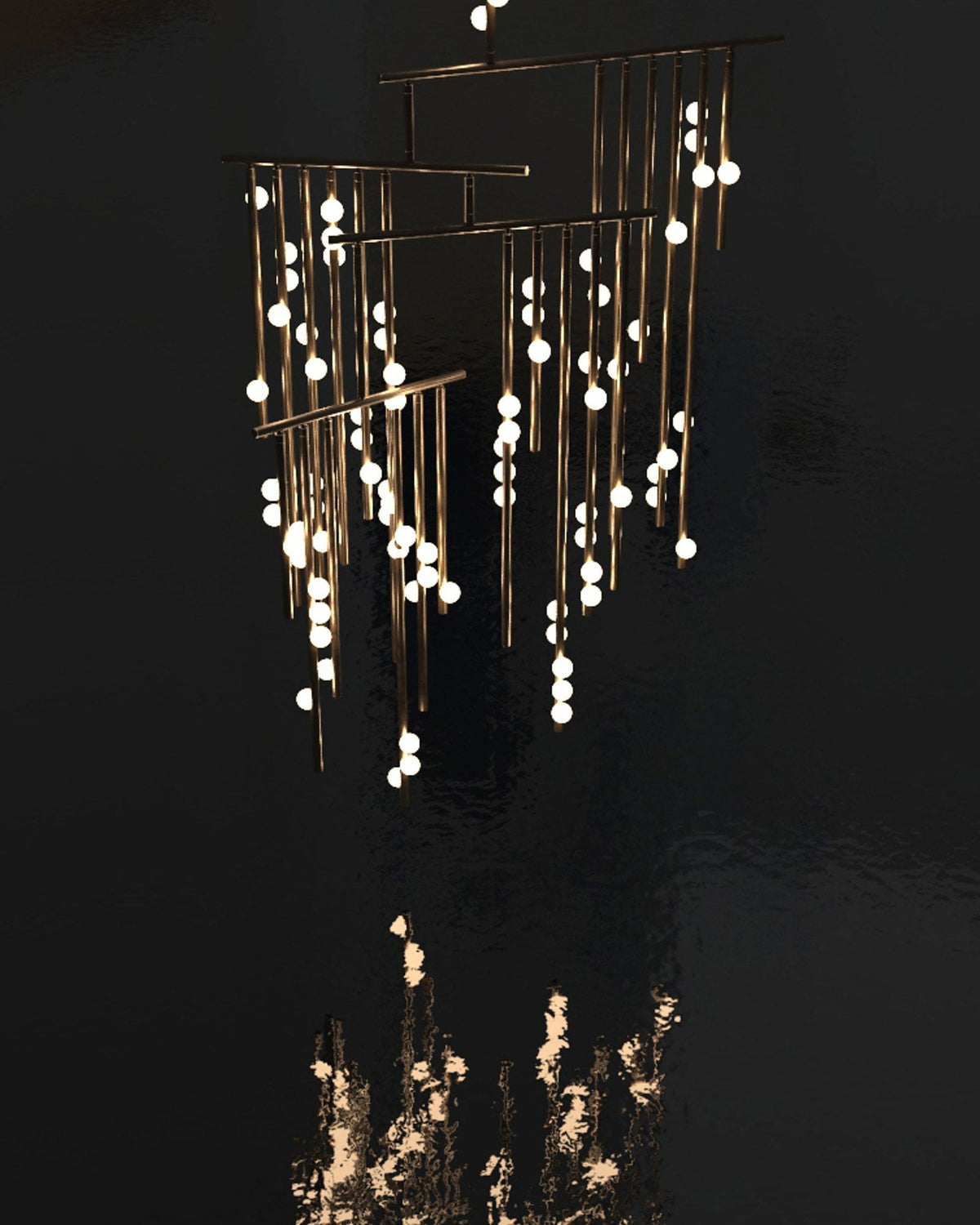 Bara Geometrische messing Lineaire hanglamp Kroonluchter