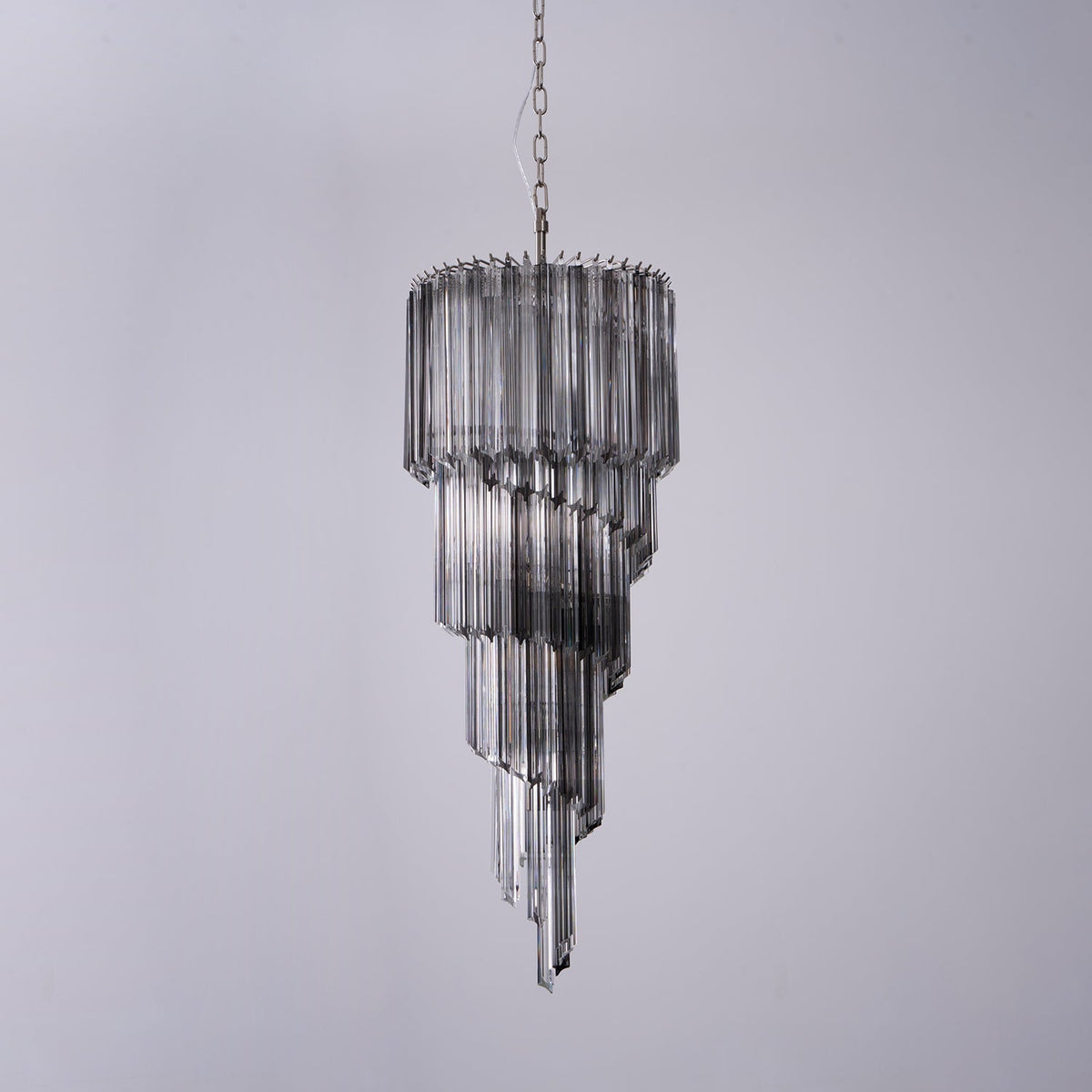 Velarella kroonluchter rookglas spiraal