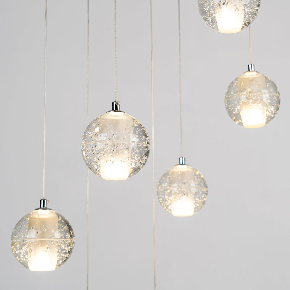 Kristallen bolcluster hanglamp