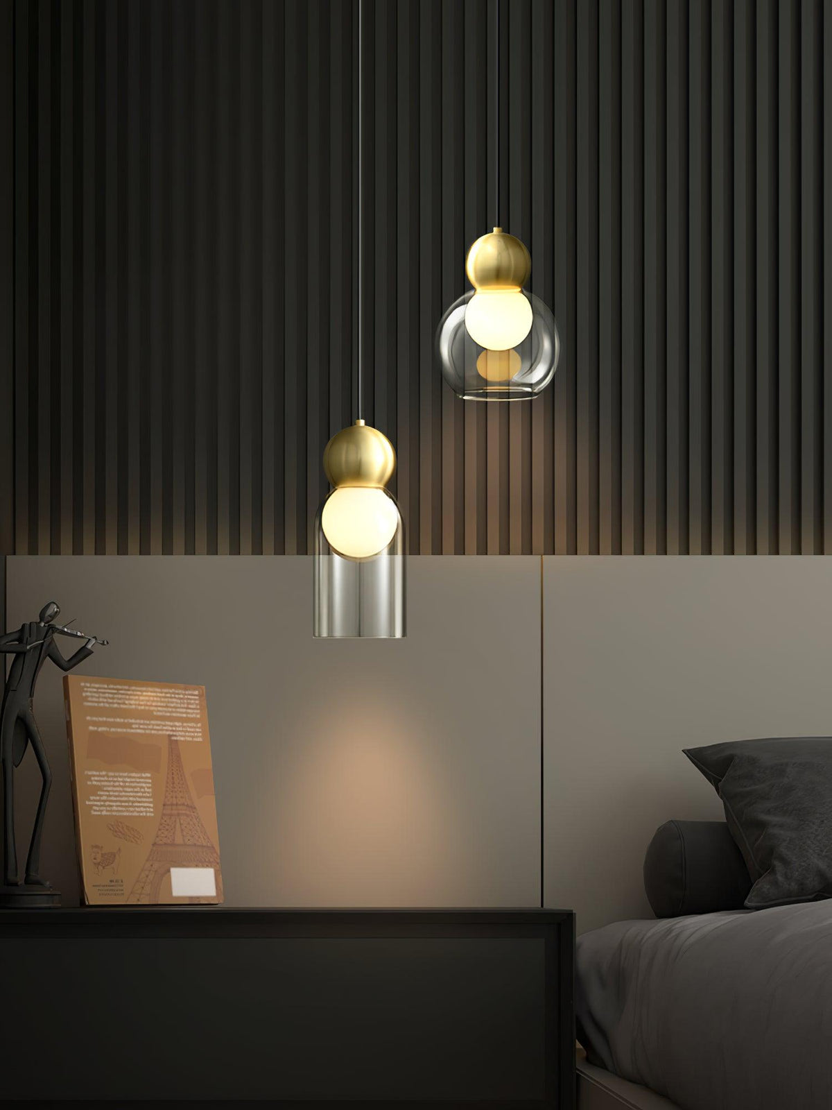Veloina hanglamp messing glas Noordse geometrische