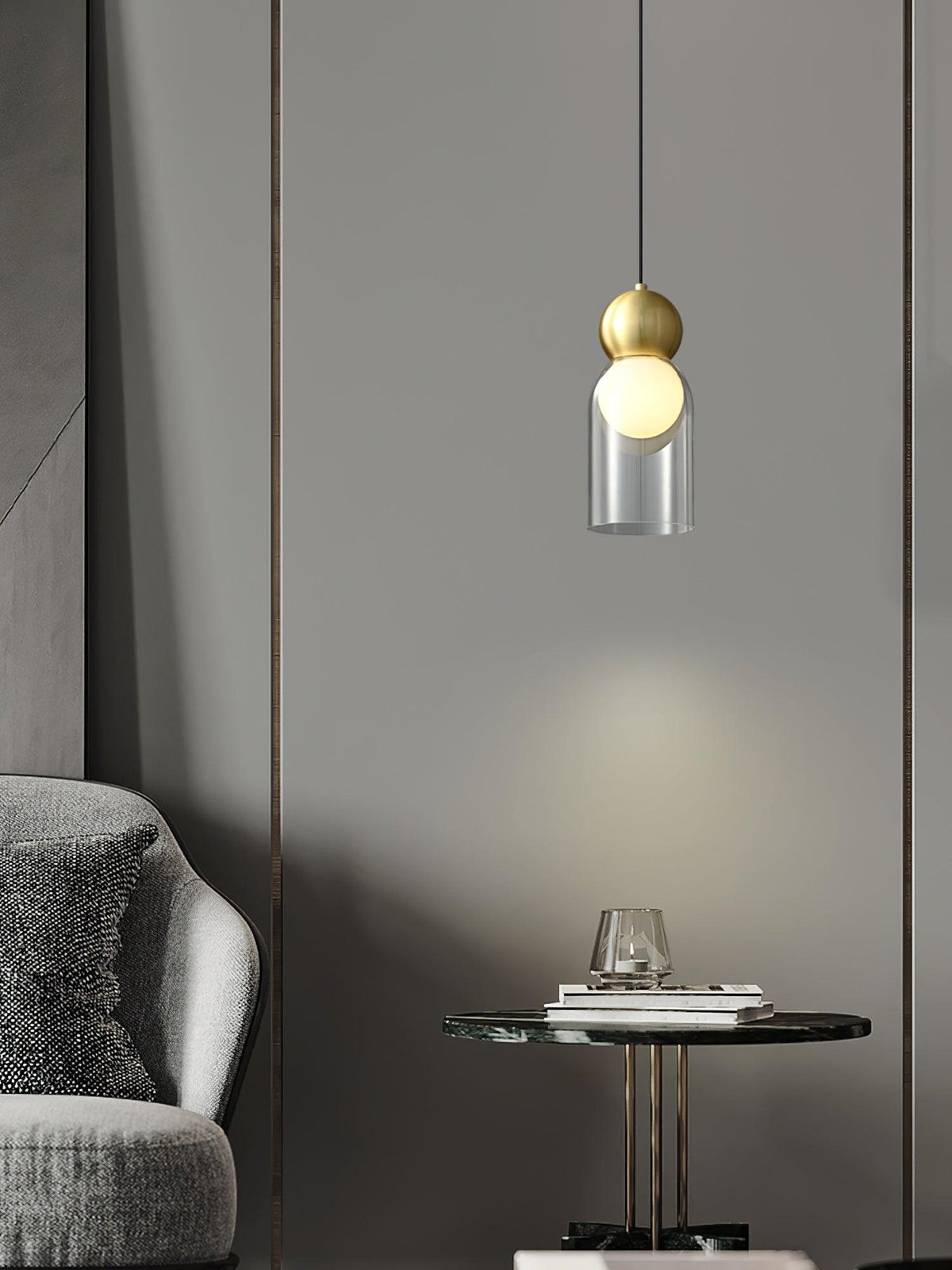 Veloina hanglamp messing glas Noordse geometrische