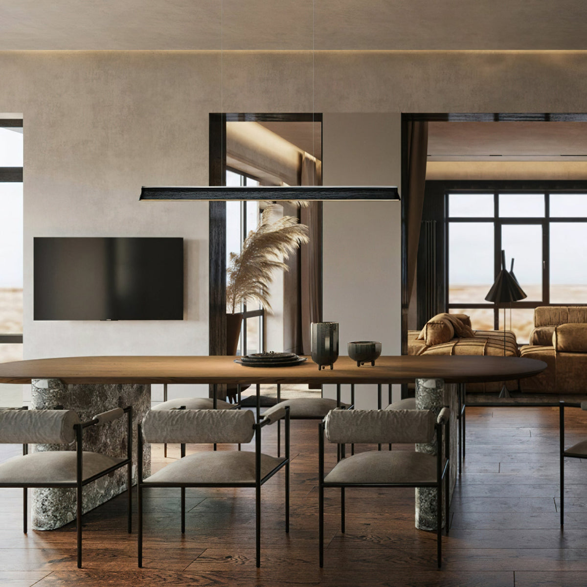 Aldeette hanglamp Houten Balk Minimalistisch