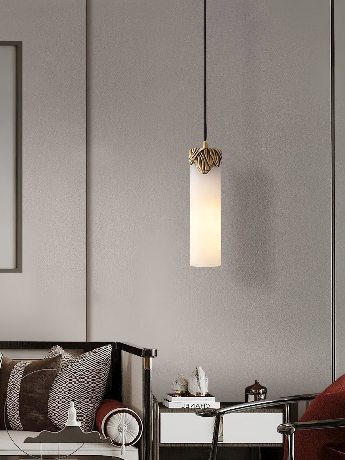 Albinenne hanglamp van albast