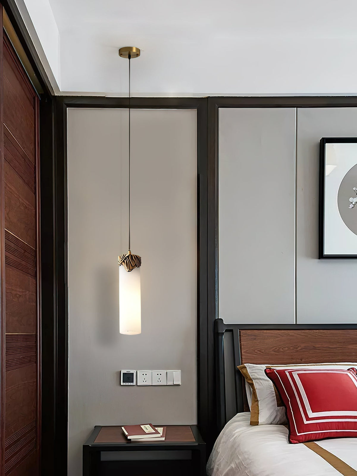 Albinenne hanglamp van albast